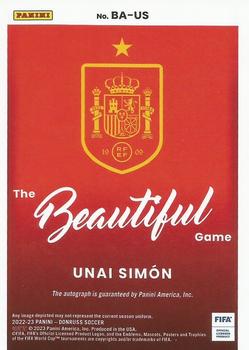 2022-23 Donruss - The Beautiful Game Autographs #BA-US Unai Simon Back