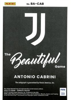 2022-23 Donruss - The Beautiful Game Autographs #BA-CAB Antonio Cabrini Back