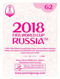 2018 Panini FIFA World Cup: Russia 2018 Stickers (Pink Backs, Made in Italy) #62 Essam El Hadary Back
