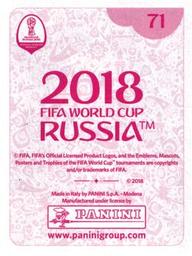 2018 Panini FIFA World Cup: Russia 2018 Stickers (Pink Backs, Made in Italy) #71 Tarek Hamed Back