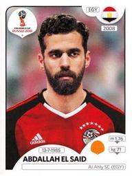 2018 Panini FIFA World Cup: Russia 2018 Stickers (Pink Backs, Made in Italy) #75 Abdallah El Said Front