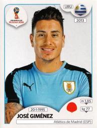 2018 Panini FIFA World Cup: Russia 2018 Stickers (Pink Backs, Made in Italy) #86 José Giménez Front