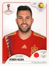 2018 Panini FIFA World Cup: Russia 2018 Stickers (Pink Backs, Made in Italy) #123 Jordi Alba Front