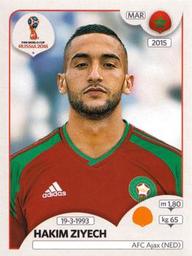 2018 Panini FIFA World Cup: Russia 2018 Stickers (Pink Backs, Made in Italy) #154 Hakim Ziyech Front