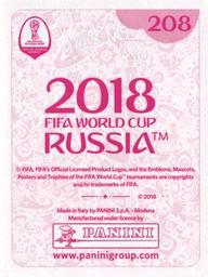 2018 Panini FIFA World Cup: Russia 2018 Stickers (Pink Backs, Made in Italy) #208 Ryan McGowan Back