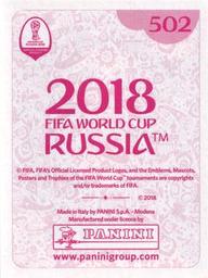 2018 Panini FIFA World Cup: Russia 2018 Stickers (Pink Backs, Made in Italy) #502 Thibaut Courtois Back