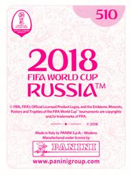 2018 Panini FIFA World Cup: Russia 2018 Stickers (Pink Backs, Made in Italy) #510 Kevin De Bruyne Back