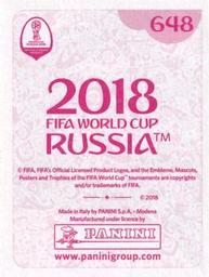 2018 Panini FIFA World Cup: Russia 2018 Stickers (Pink Backs, Made in Italy) #648 Gotoku Sakai Back