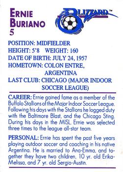 1993-94 Kodak/Vix Buffalo Blizzard #NNO Ernie Buriano Back