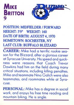 1993-94 Kodak/Vix Buffalo Blizzard #NNO Mike Britton Back