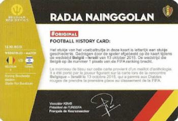 2016 Cartamundi - Belgian Red Devils Football History Card #NNO Radja Nainggolan Back