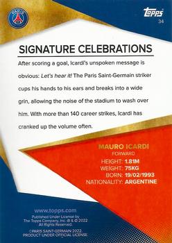 2021-22 Topps Paris Saint-Germain #34 Mauro Icardi Back
