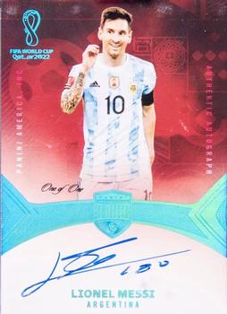 2022 Panini Eminence FIFA World Cup - Platinum #1 Lionel Messi Front