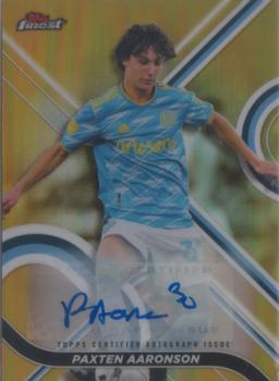 2022 Finest MLS - Base Set Autographs Gold #17 Paxten Aaronson Front