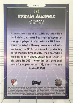 2022 Finest MLS - Prized Footballers SuperFractor #PF-4 Efraín Álvarez Back