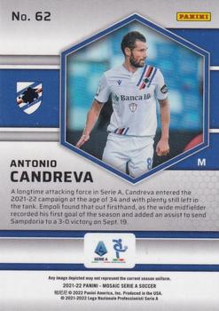 2021-22 Panini Mosaic Serie A #62 Antonio Candreva Back