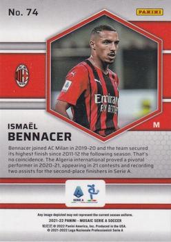 2021-22 Panini Mosaic Serie A #74 Ismael Bennacer Back