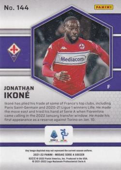 2021-22 Panini Mosaic Serie A #144 Jonathan Ikone Back