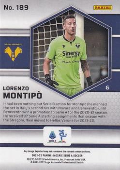 2021-22 Panini Mosaic Serie A #189 Lorenzo Montipo Back