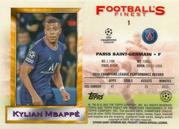 2021-22 Topps Finest Flashbacks UEFA Champions League #1 Kylian Mbappé Back