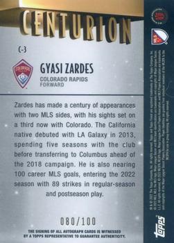 2022 Finest MLS - 1998 Topps Finest Centurion Autographs #C-3 Gyasi Zardes Back