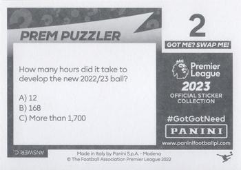 2022-23 Panini Premier League 2023 #2 Premier League Ball Back