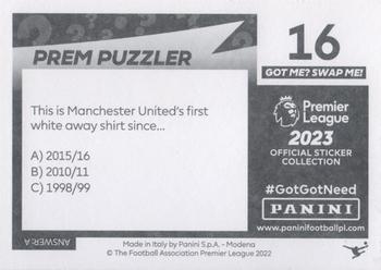 2022-23 Panini Premier League 2023 #16 Manchester United Back