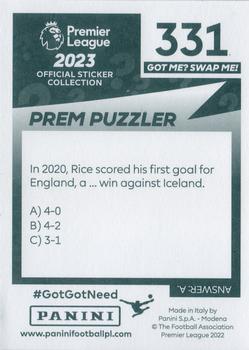 2022-23 Panini Premier League 2023 #331 Declan Rice Back