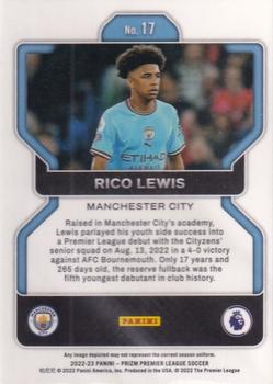 2022-23 Panini Prizm Premier League #17 Rico Lewis Back