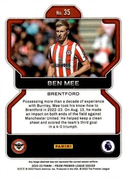 2022-23 Panini Prizm Premier League #35 Ben Mee Back