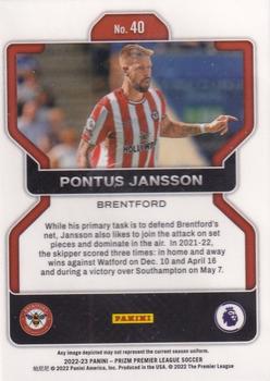 2022-23 Panini Prizm Premier League #40 Pontus Jansson Back