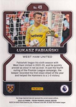 2022-23 Panini Prizm Premier League #49 Lukasz Fabianski Back