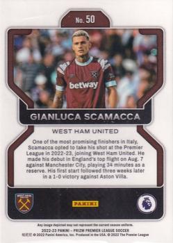 2022-23 Panini Prizm Premier League #50 Gianluca Scamacca Back