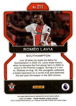 2022-23 Panini Prizm Premier League #211 Romeo Lavia Back