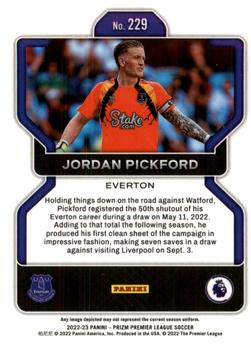 2022-23 Panini Prizm Premier League #229 Jordan Pickford Back