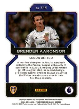 2022-23 Panini Prizm Premier League #259 Brenden Aaronson Back