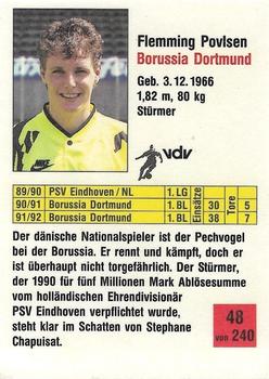 1992-93 Panini Bundesliga Fussball Action Cards #48 Flemming Povlsen Back