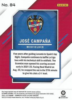 2021-22 Donruss Elite LaLiga Santander #84 Jose Campana Back
