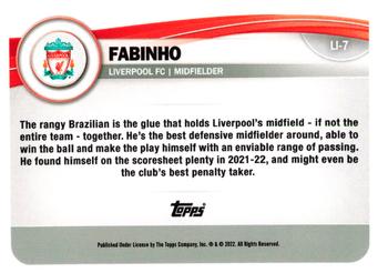 2022-23 Topps Liverpool Fan Set #LI-7 Fabinho Back