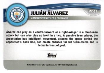 2022-23 Topps Manchester City Fan Set #MC-17 Julian Alvarez Back