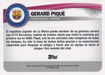 2022-23 Topps FC Barcelona Fan Set #BA-3 Gerard Pique Back