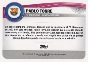 2022-23 Topps FC Barcelona Fan Set #BA-5 Pablo Torre Back
