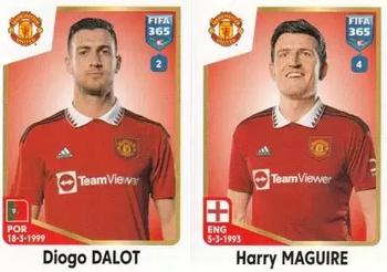 2023 Panini FIFA 365 The Golden World of Football #104 Diogo Dalot / Harry Maguire Front