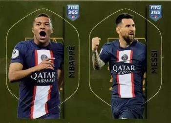 2023 Panini FIFA 365 The Golden World of Football - My Golden Team #MBA-MES Kylian Mbappé / Lionel Messi Front
