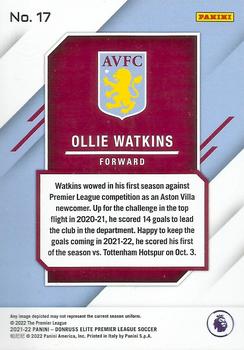 2021-22 Donruss Elite Premier League #17 Ollie Watkins Back