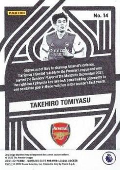 2021-22 Donruss Elite Premier League - Elite Deck #14 Takehiro Tomiyasu Back