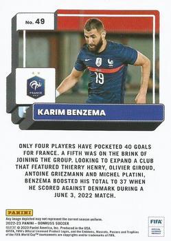 2022-23 Donruss - Silver #49 Karim Benzema Back