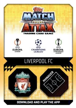2022-23 Topps Match Attax UEFA Champions League & UEFA Europa League Extra - Manager #MAN 2 Jürgen Klopp Back