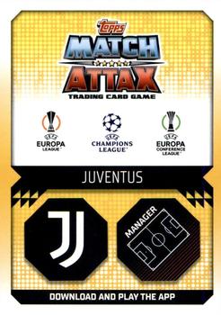 2022-23 Topps Match Attax UEFA Champions League & UEFA Europa League Extra - Manager #MAN 21 Massimiliano Allegri Back