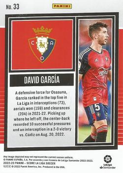 2022-23 Score LaLiga Santander #33 David Garcia Back